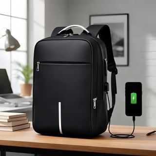 Mochila Executiva Antifurto para Notebook | Mochila Grande com USB e Cadeado de Senha | Trabalho Faculdade Viagem