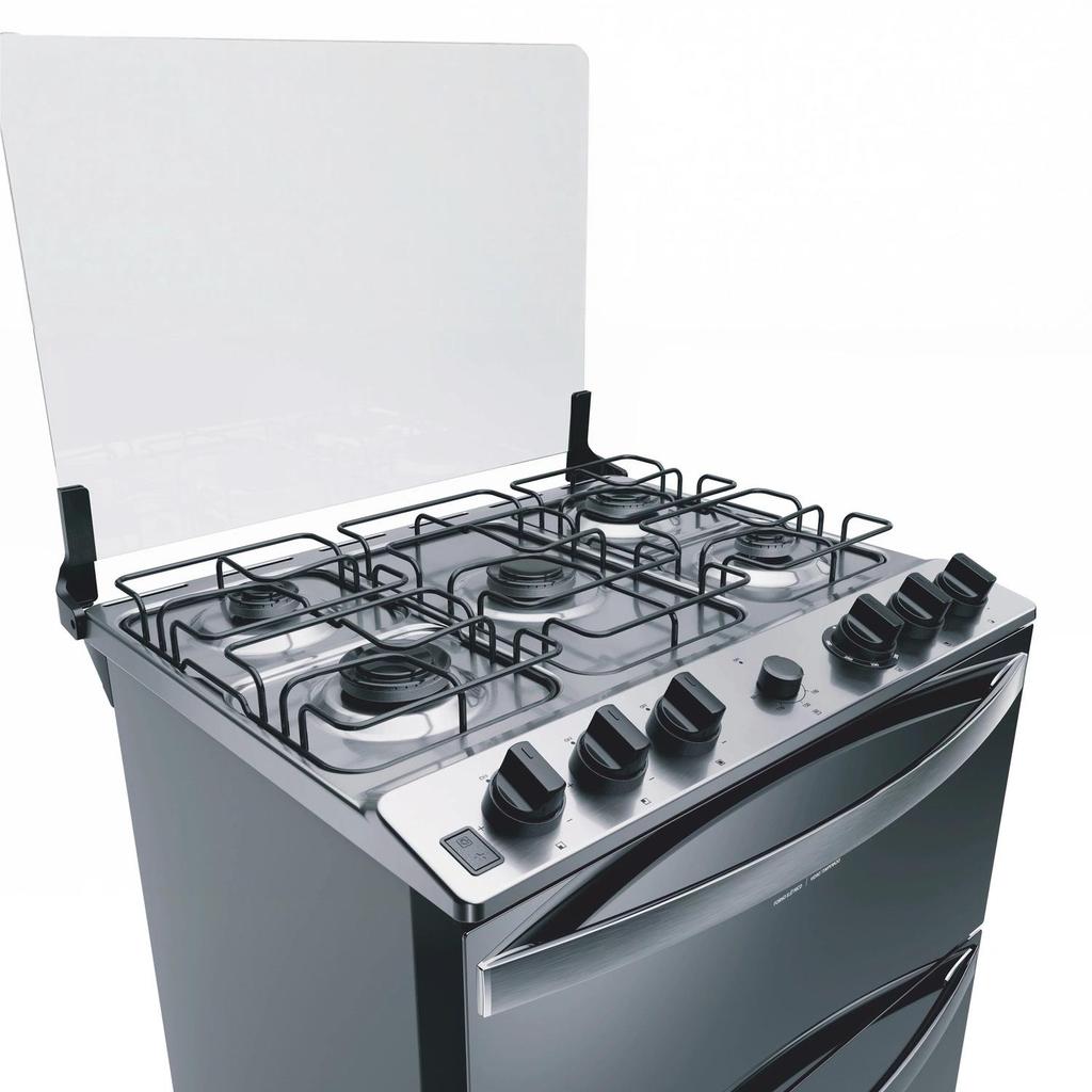 Fogão Brastemp 5 Bocas Duplo Forno cor Inox Com Botões Removíveis e Exclusivo Aro Protetor - BFD5NCR · foto 2