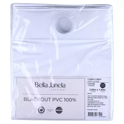 Cortina Corta Luz Bella Janela 2,00m x 1,60m Dupla Face com Ilhós Branco/Cinza