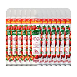 Kit Desodorante Aerosol Suave Frutas Vermelhas 200ml - 12 Unidades