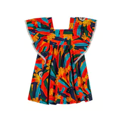 Vestido Infantil Menina Cantarim Babados Elian Azul