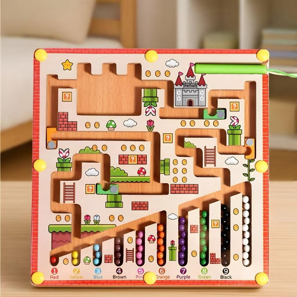 Labirinto Magnético Montessori – Brinquedo Educativo de Cores e Números 3+ Anos em Oferta na Shopee