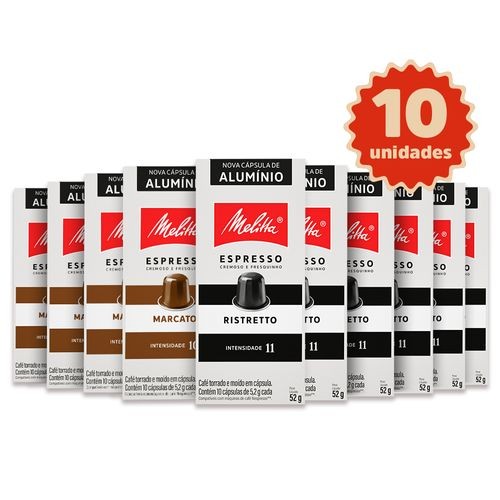 Kit 100 Cápsulas de Café Melitta® - 60 Ristretto e 40 Marcato