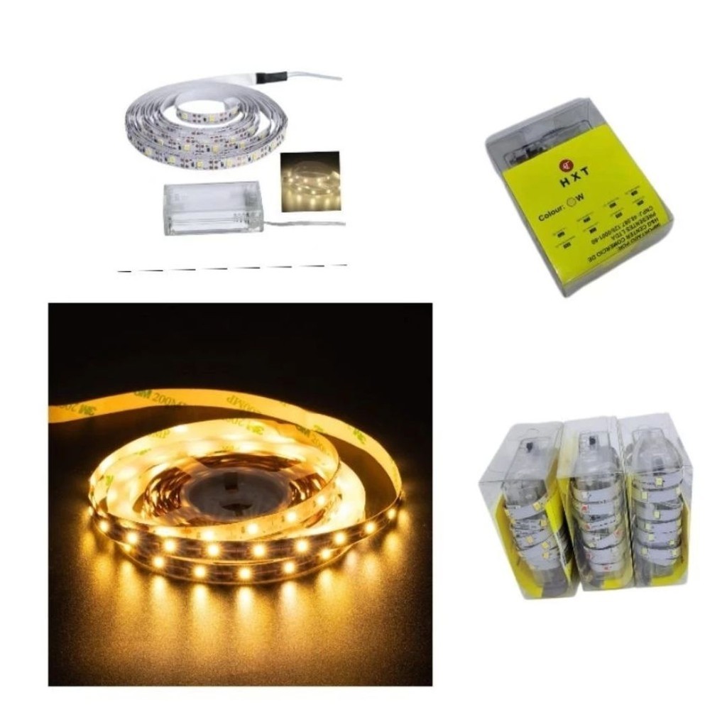 2 Metros Fita de Led  120 Led De Pilha Amarela Iluminação Forte em Oferta na Shopee