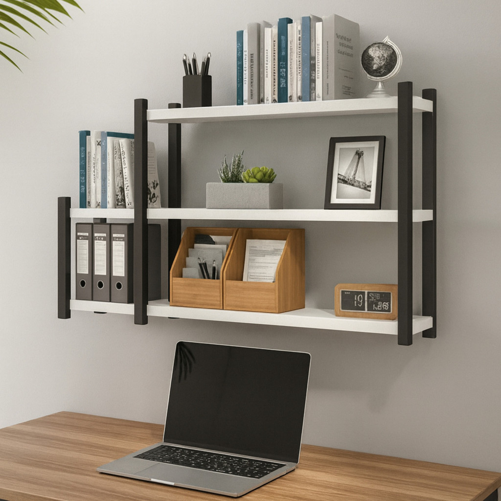 Prateleira De Parede Organizador Mdf Nicho Multiuso Estilo Industrial Branco