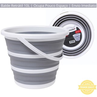 Balde Retrátil 10 Litros Dobrável Portátil Limpeza Viagens Camping Cozinha  Uso Doméstico em Oferta na Shopee