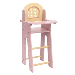 Brinquedo De Madeira Cadeira De Papá Para Boneca Rosa Büp Baby
