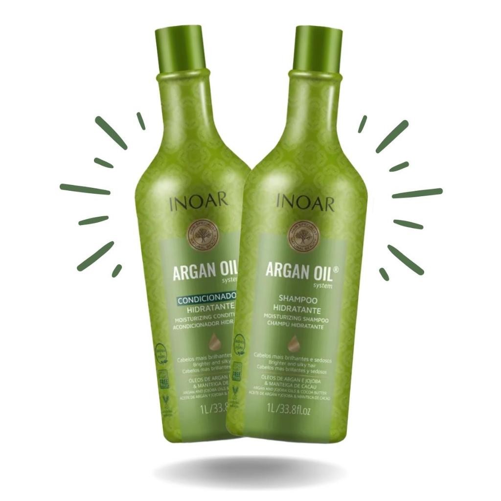 Kit Inoar Argan Oil System Shampoo 1L &  Condicionador1L