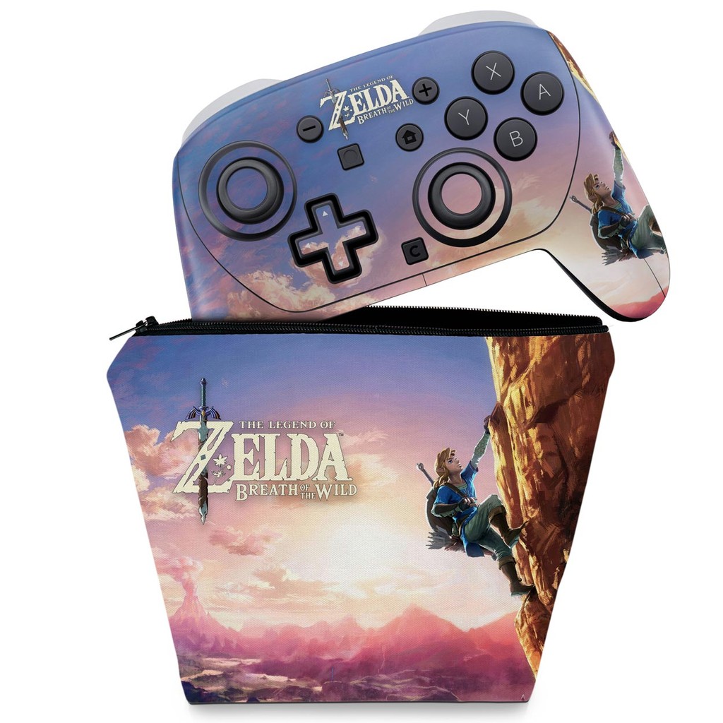 Capa Case e Skin Anti-Rage para Nintendo Switch 2 Pro Controle - Zelda Breath Of The Wild