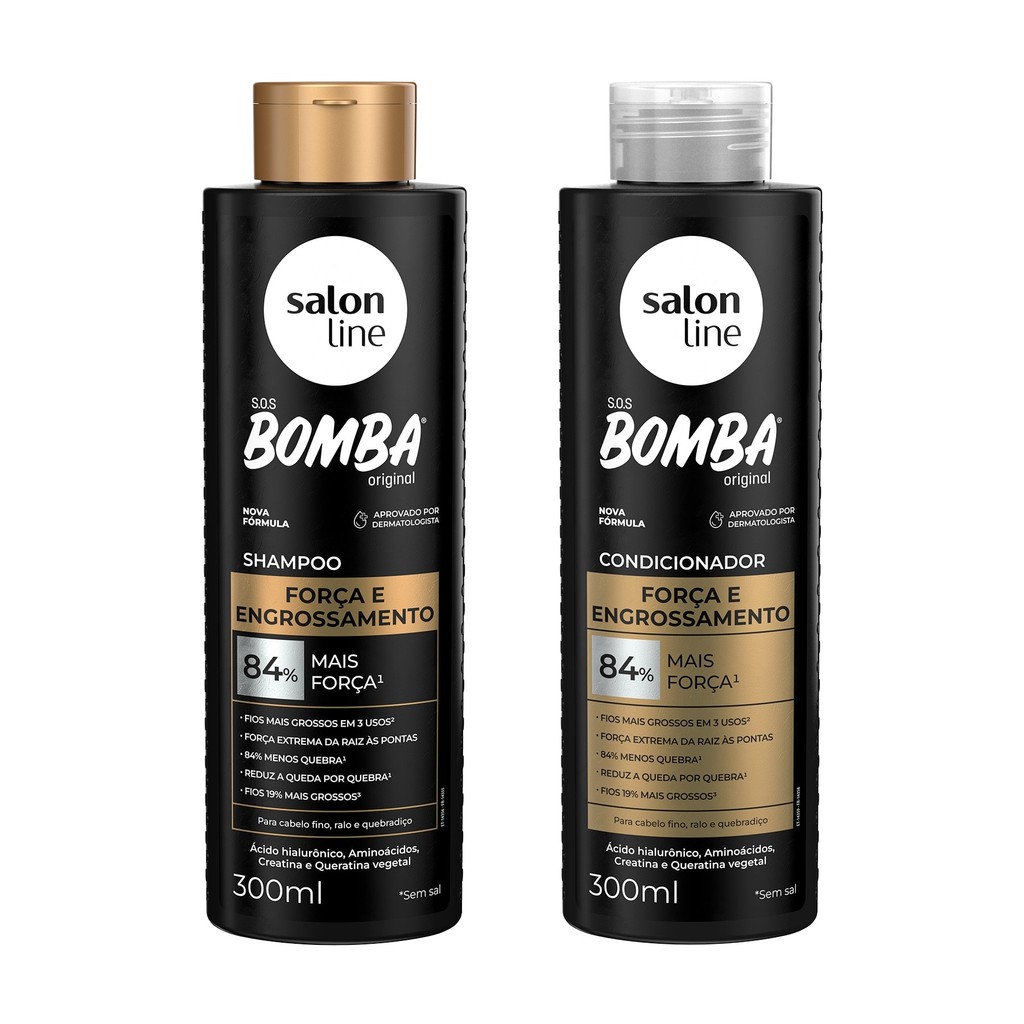 Kit Shampoo e Condicionador SOS Bomba Força e Engrossamento 300ml em Oferta na Shopee