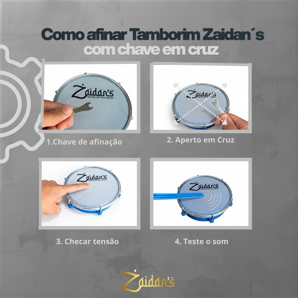 Tamborim Zaidans Pele Leitosa 6 Pol Escola Bloco Samba Percussão Infantil Adulto Cor Verde — imagem 2 de 2