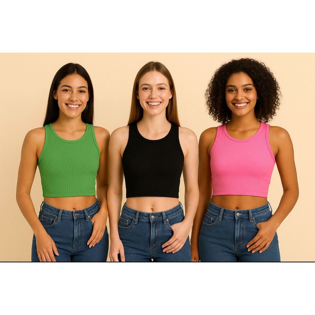Cropped Canelado Feminino Moda Verão – Justinho, Confortável e Estiloso