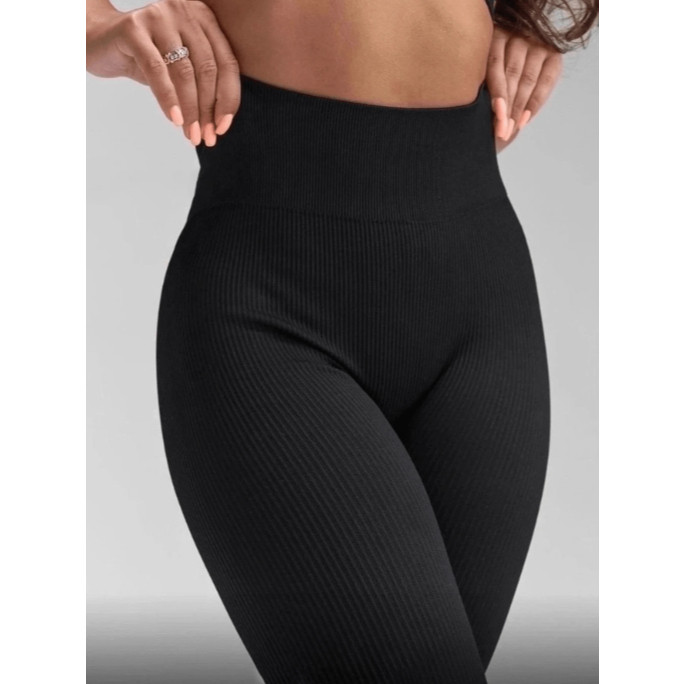 Calça Legging Feminina Poliamida Canelada Premium Sem Transparência Cintura Alta Academia Yoga Treino Fitness