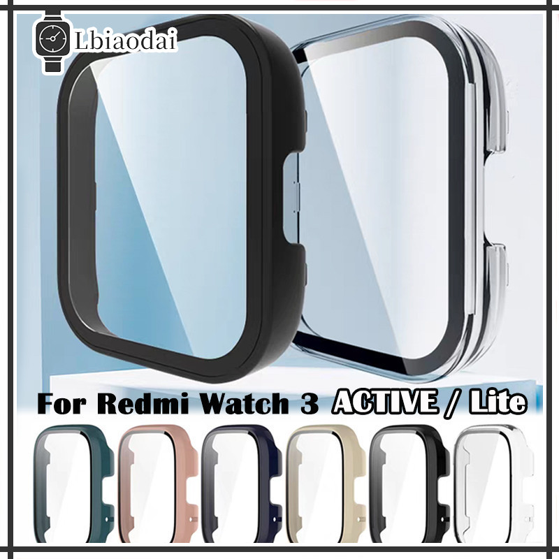 Capa De Vidro Temperado Para Relógio Smartwatch Redmi Watch 3 ACTIVE/Redmi Watch 3 Lite Capinha Case Com Protetor De PC