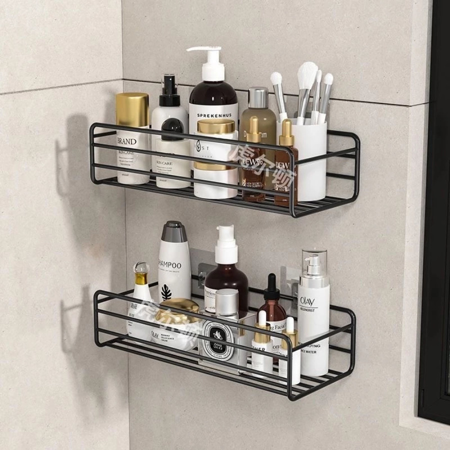1/3/4Kit Prateleira Porta Shampoo Suporte Organizadore De Metal Rack De Parede Banheiro Cozinha em Oferta na Shopee