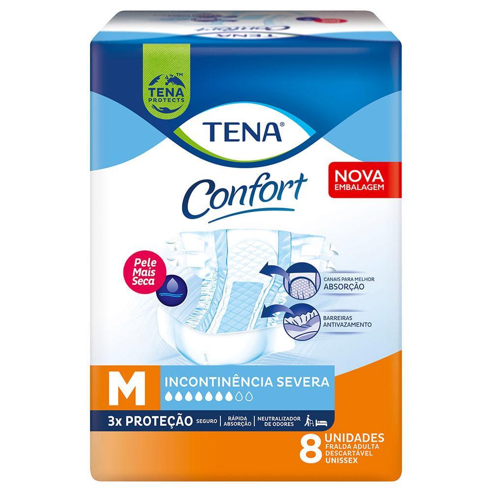 Fralda Geriatrica Tena Confort Tamanho M - 8Un em Oferta na Shopee