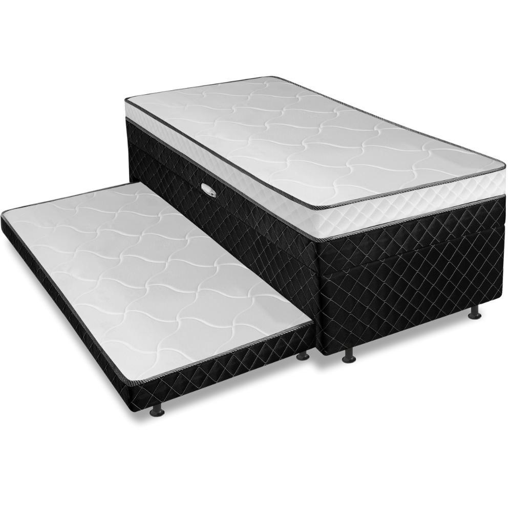 Cama Bibox com Baú Solteiro Ortopédica com Cama Auxiliar Conjugada 88x188x51cm Gabi em Oferta na Shopee