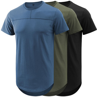 Verão Nova Emenda Masculina Manga Curta Camiseta Estilo Rua Elegante E Simples Casual Topo Para Roupas Masculinas Bonita