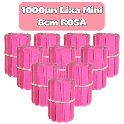 Mini Lixa ROSA 8cm Descartavel para Manicure Pedicure Estética Salão de Beleza Spá