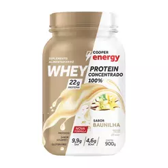Suplemento Alimentar Cooper Energy Whey Protein Concentrado 100% Sabor Baunilha 900g