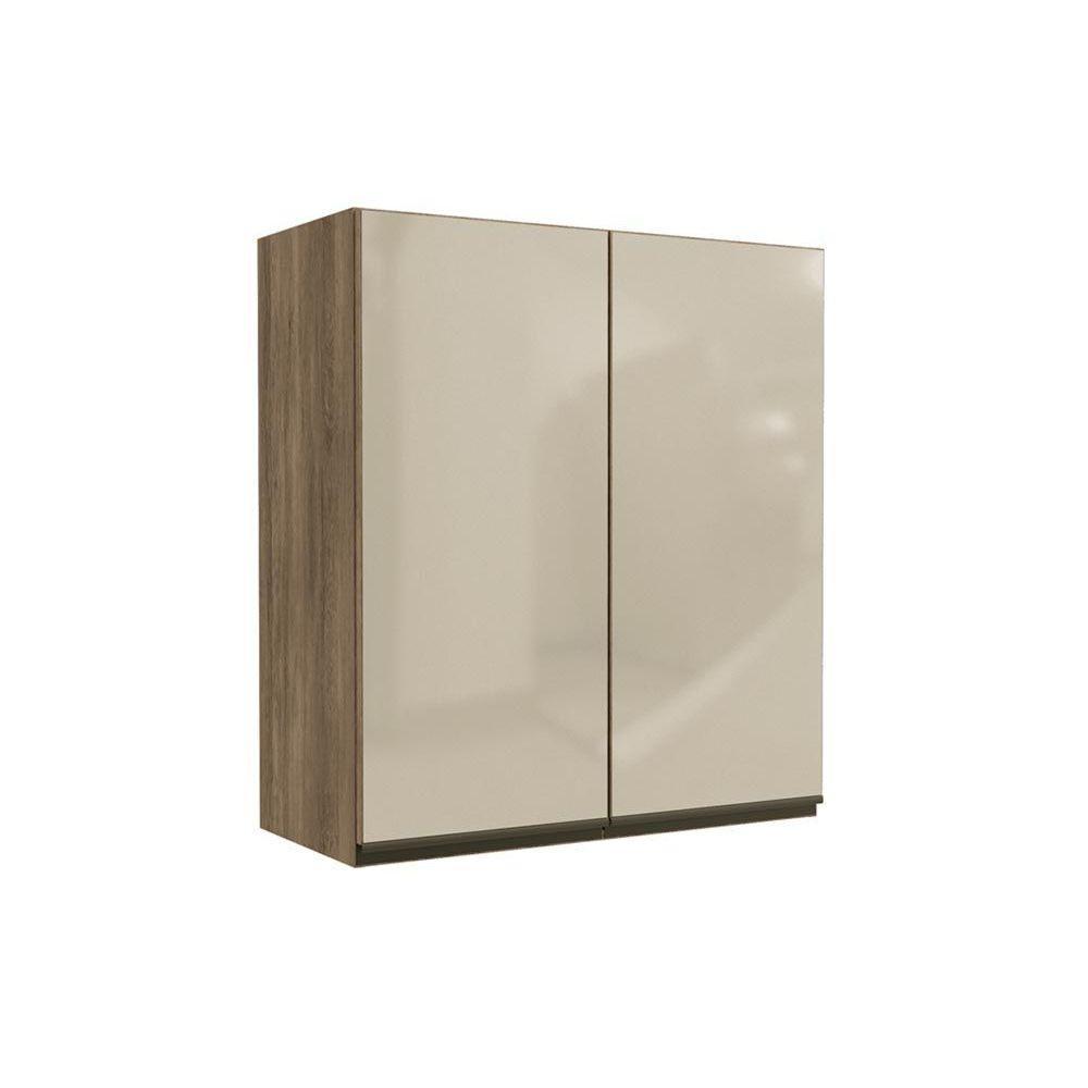 Armário Aéreo p/ Cozinha Maxxi G765 2 Portas c/ Vidro Reflecta 80cm Nogal - Kappesberg em Oferta na Shopee