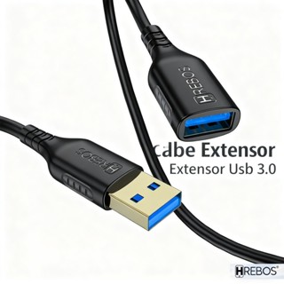 HREBOS Original Cabo Extensor Usb 3.0 De 1 Metros Macho Femea HS-038 em Oferta na Shopee