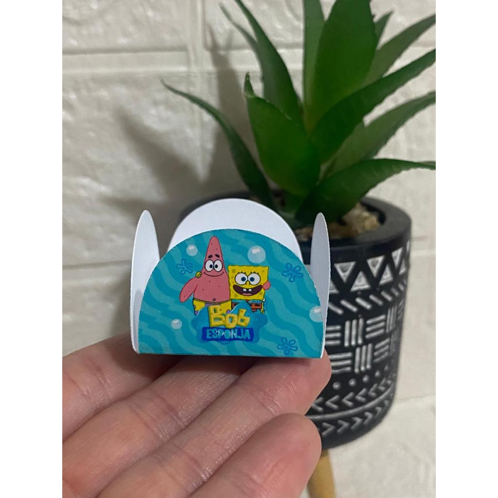 Forminha de doce brigadeiro Personalizada 40 a 120 Bob Esponja - 4 pétalas - Festa de aniversário - Lembrancinha