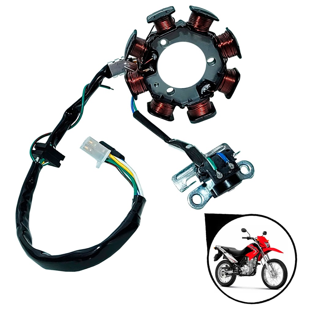 Estator Magneto Gerador Energia Honda Nxr 125 Bros OHC 2003 2004 2005 Com Bobina