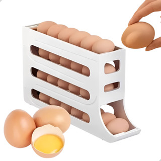 Suporte Porta Ovos 4 Andares Rolante Plástico Durável para Geladeira 30 Ovos em Oferta na Shopee