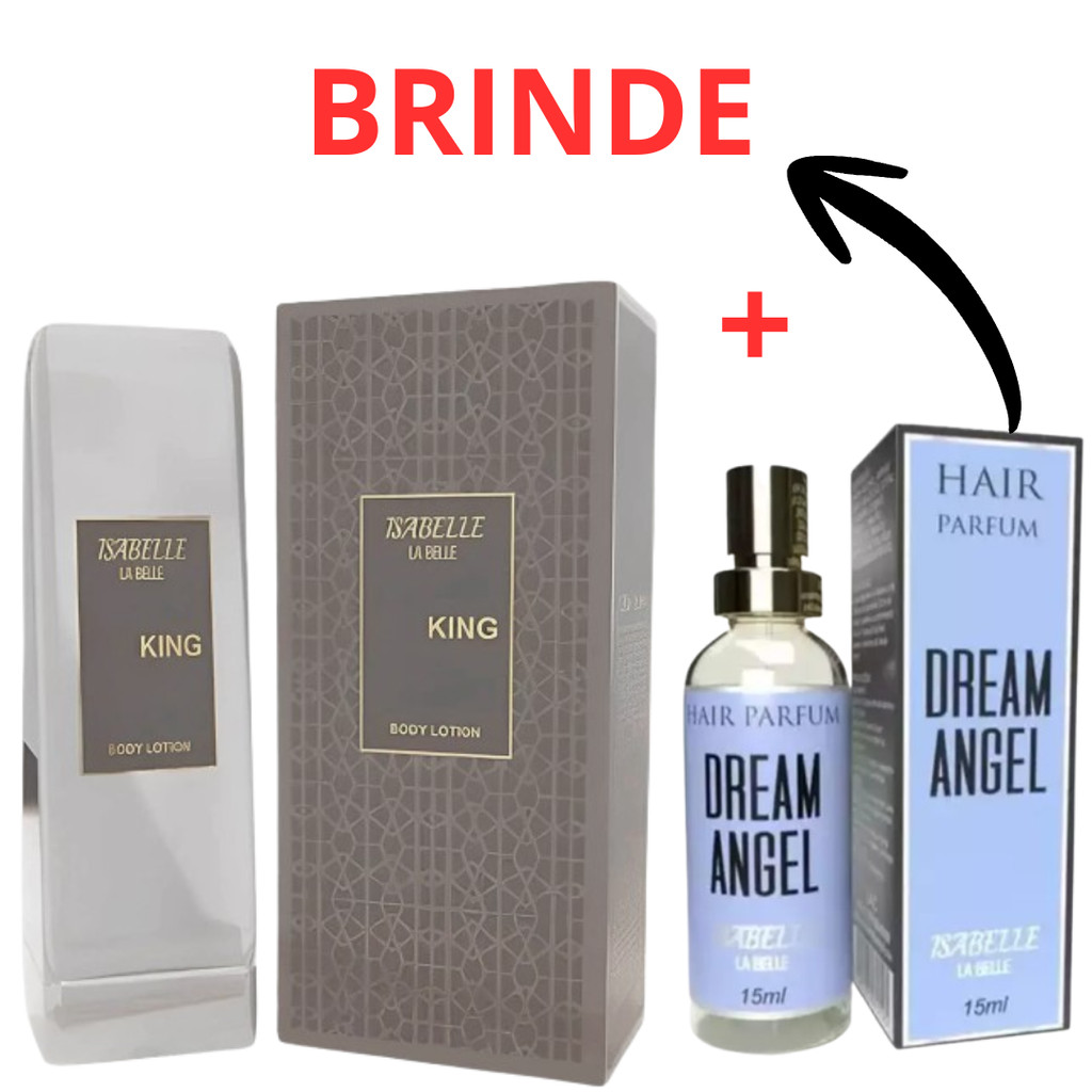 Kit Creme Bharara King e + Perfume Arabe Dream Angel 15ml Hidratante Corporal 200ml