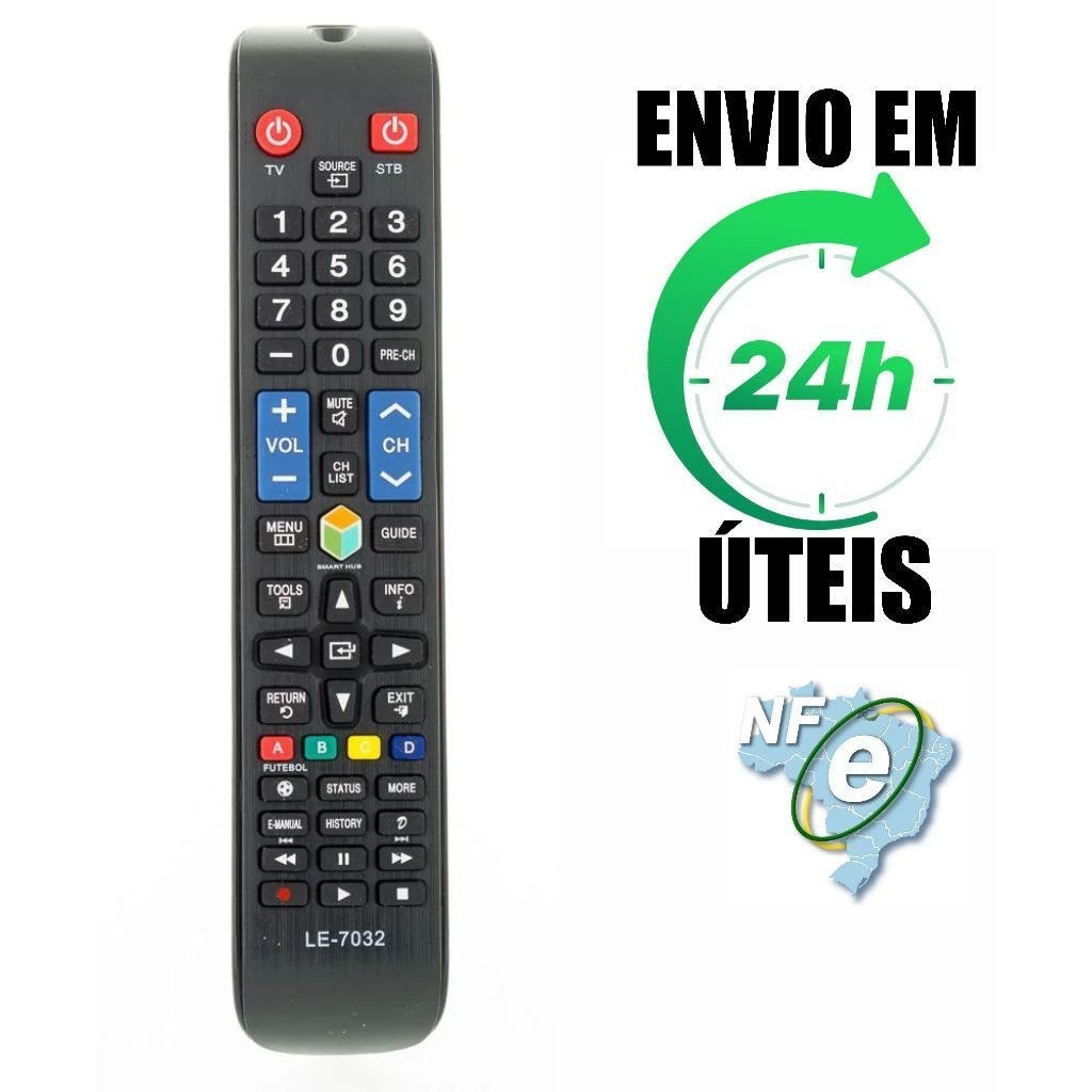 Controle Remoto Compatível Com Samsung Smart Tv Led 4K un40f6400ag UN32H4303AH UN55H6103AF UN55H6103AFXZP UN55ES6100