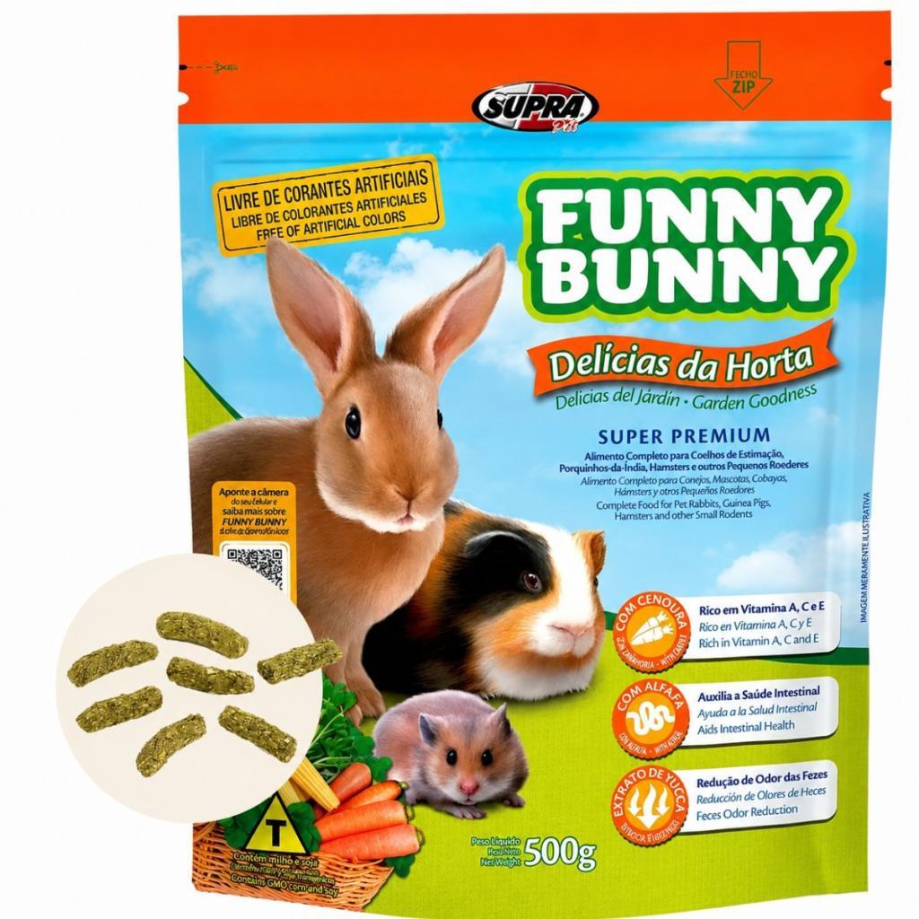 Ração Funny Bunny Delicias Da Horta 500g Coelho e Roedores