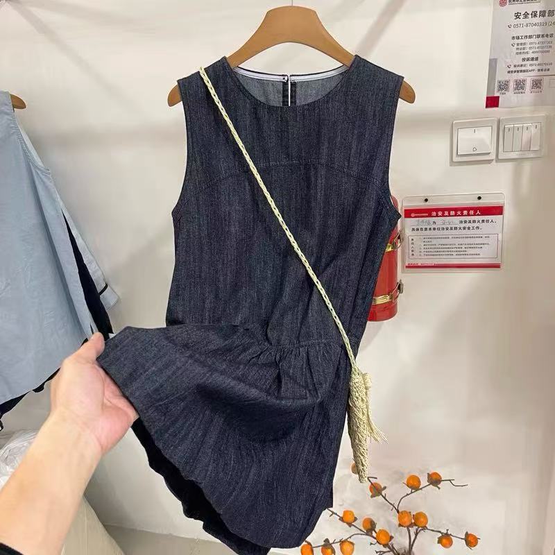 Roupas femininas vestidos de verão temperamento roupas femininas pequeno novo estilo mais magro olhar colete saia curta