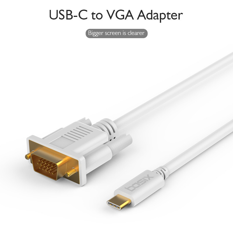 Conversor tipo C para VGA adequado para Apple Mac Xiaomi Notes Huawei Mate10 Cel