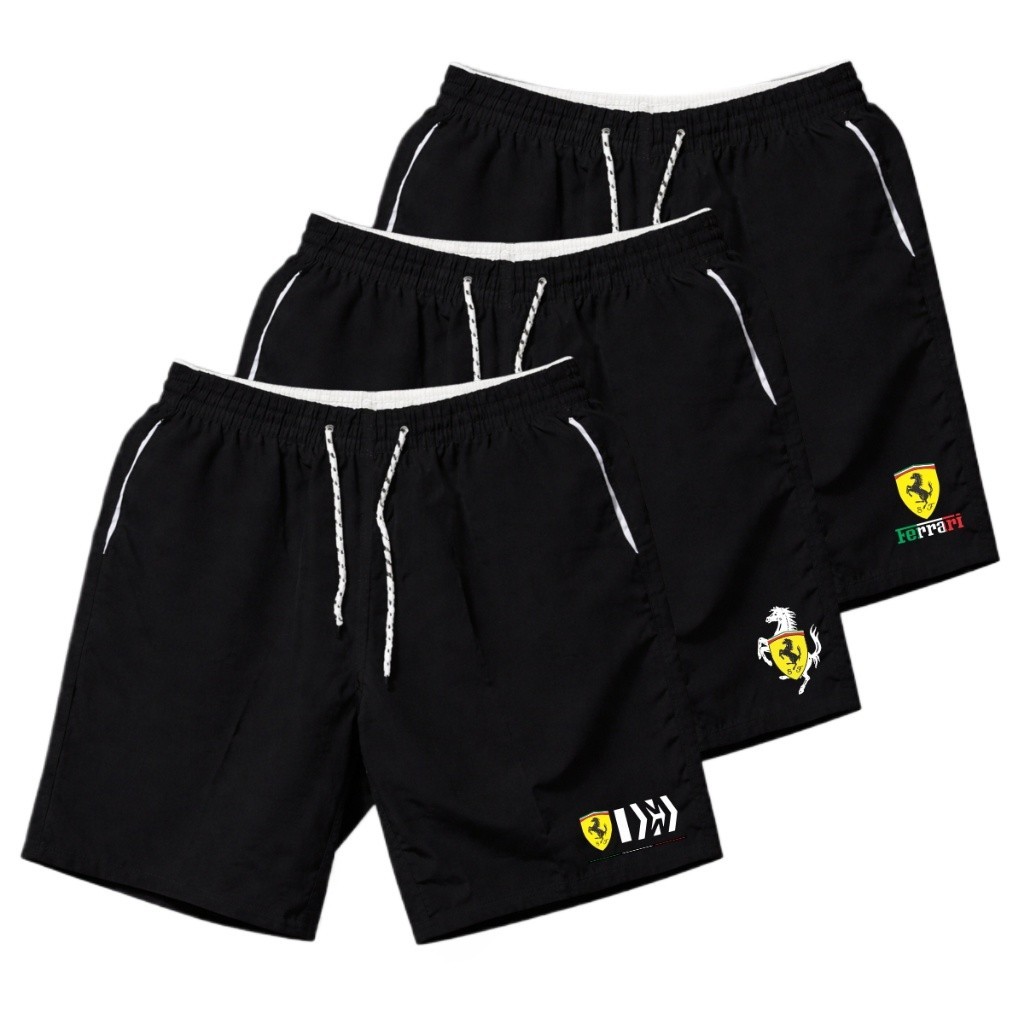 Kit Bermudas Conjunto 3 Shorts Masculinas Tactel Elastampada Esportiva Treinos Academia