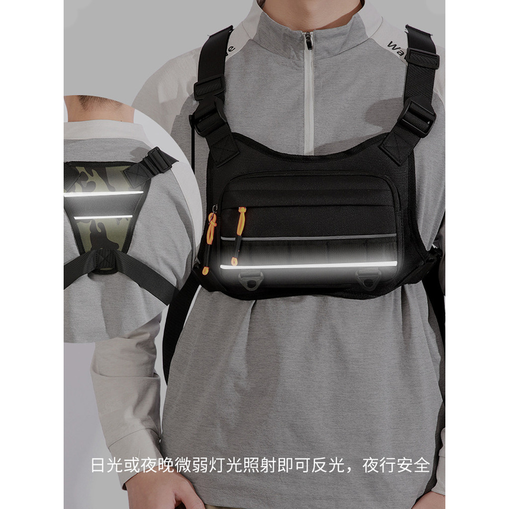 Saco de peito ao ar livre Unisex à prova dwaterproof água náilon pano ciclismo saco peito lazer esportes mochila tira re
