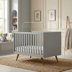 Berço Mini Cama 3 em 1 Americano 100% MDF Ayla Cinza