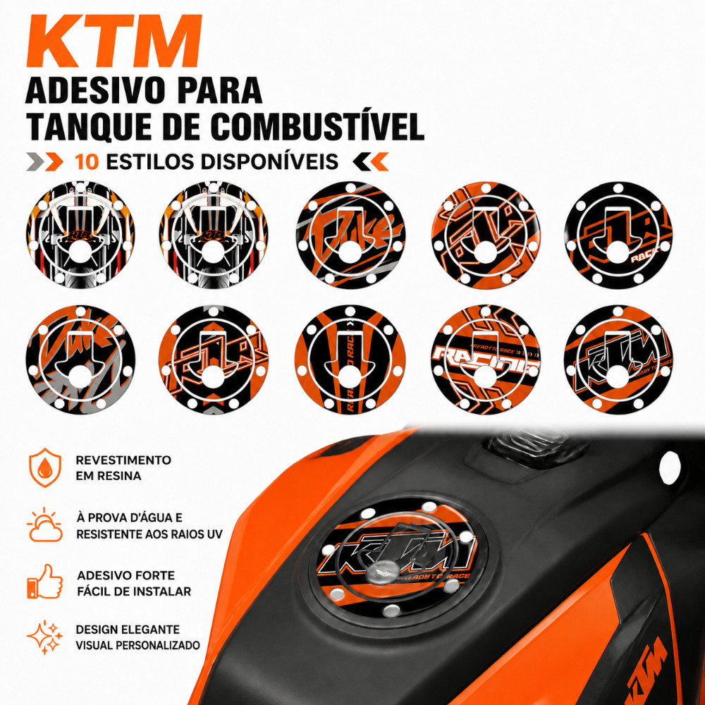 Adesivo 3D Para Tanque De Combustível De Motocicleta KTM Acessórios De Motor À Prova D'água Decalque De Gotejamento