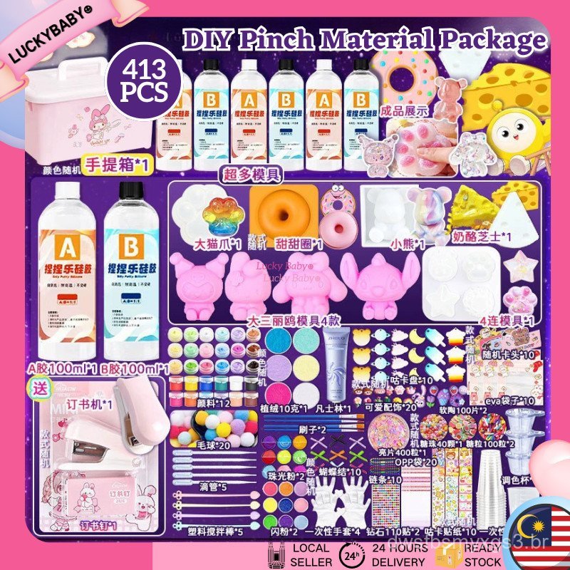 Kit Completo de Materiais para Brinquedo Anti-stress DIY: Brinquedos Squishy Fidget Paw Taba, Brinquedo de Descompressão