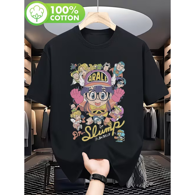 Camiseta Unissex 100% Algodão Gola Redonda Estampa Personagens Anime Retrô Coloridos Letras Artísticas Casual Streetwear