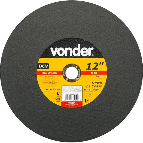 Disco De Corte Metal 300 Mm X 3 2 Mm Furo 25 4 Mm DCV Vonder