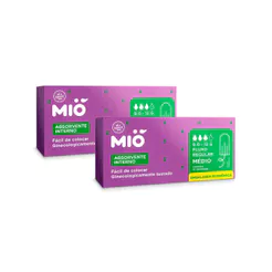 Kit 2 Absorvente Interno Mió Médio Fluxo Regular 16 Unidades