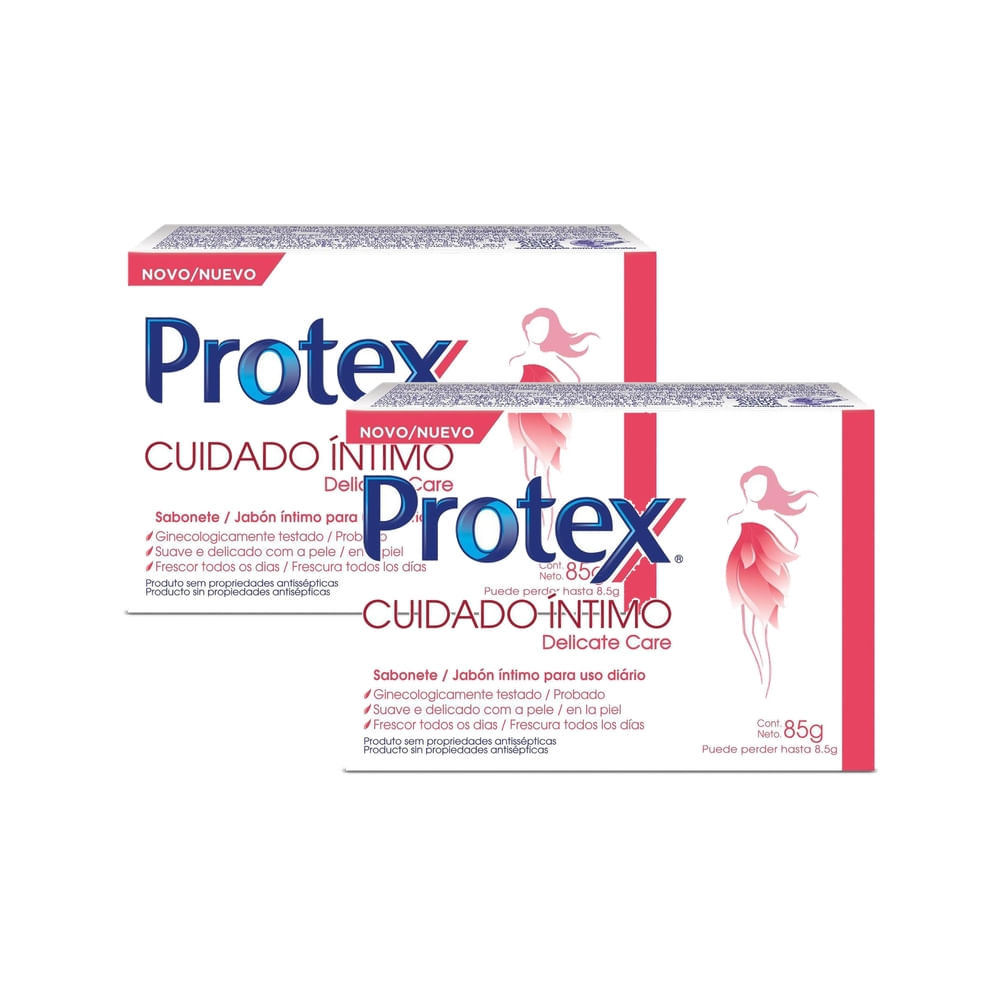 Kit 2 Sabonete em Barra Protex Cuidado íntimo Delicate Care 85g