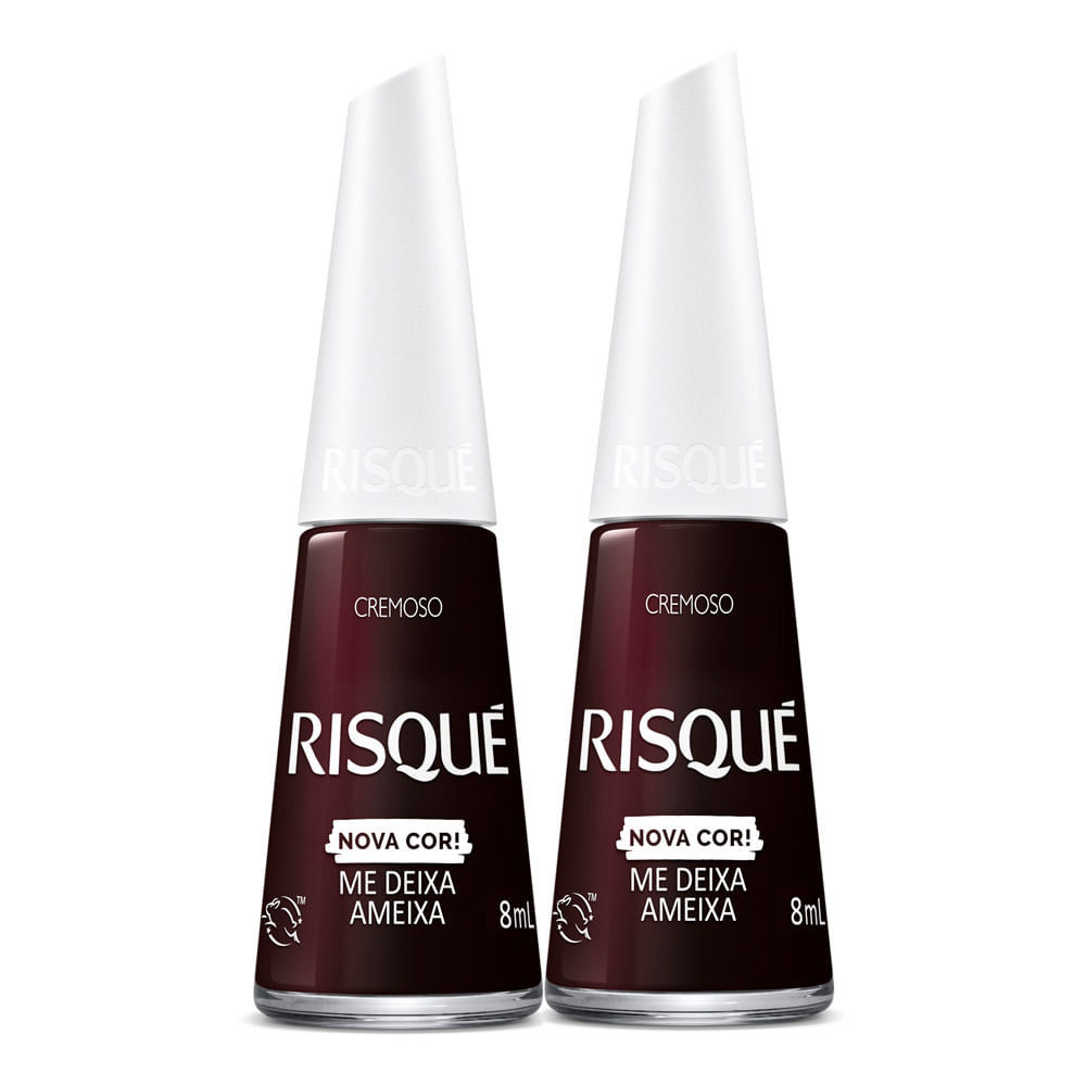 Kit 2 Esmalte Risqué Nova Cor Cremoso Cor Me Deixa Ameixa 8ml