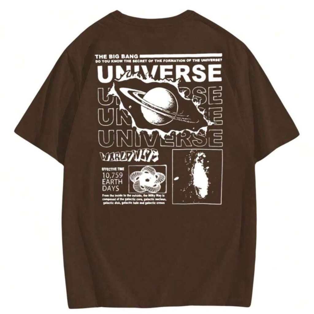 Camiseta Estampada Oversized Algodão Streetwear Estampada Universe Big Bang Estilo De Rua Unissex Lançamento Barato