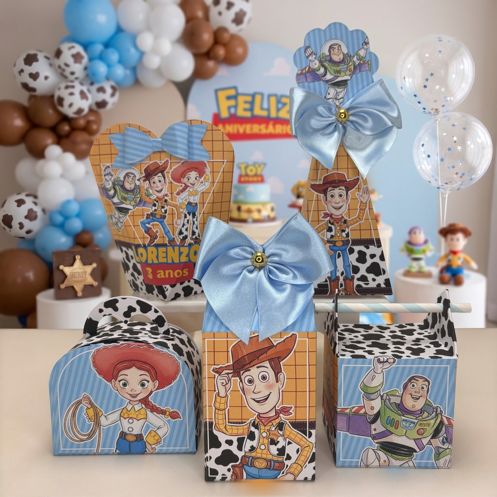 Kit Caixinhas Toy Story Aquarela Caixa Milk Lembrancinha de Aniversário Festa