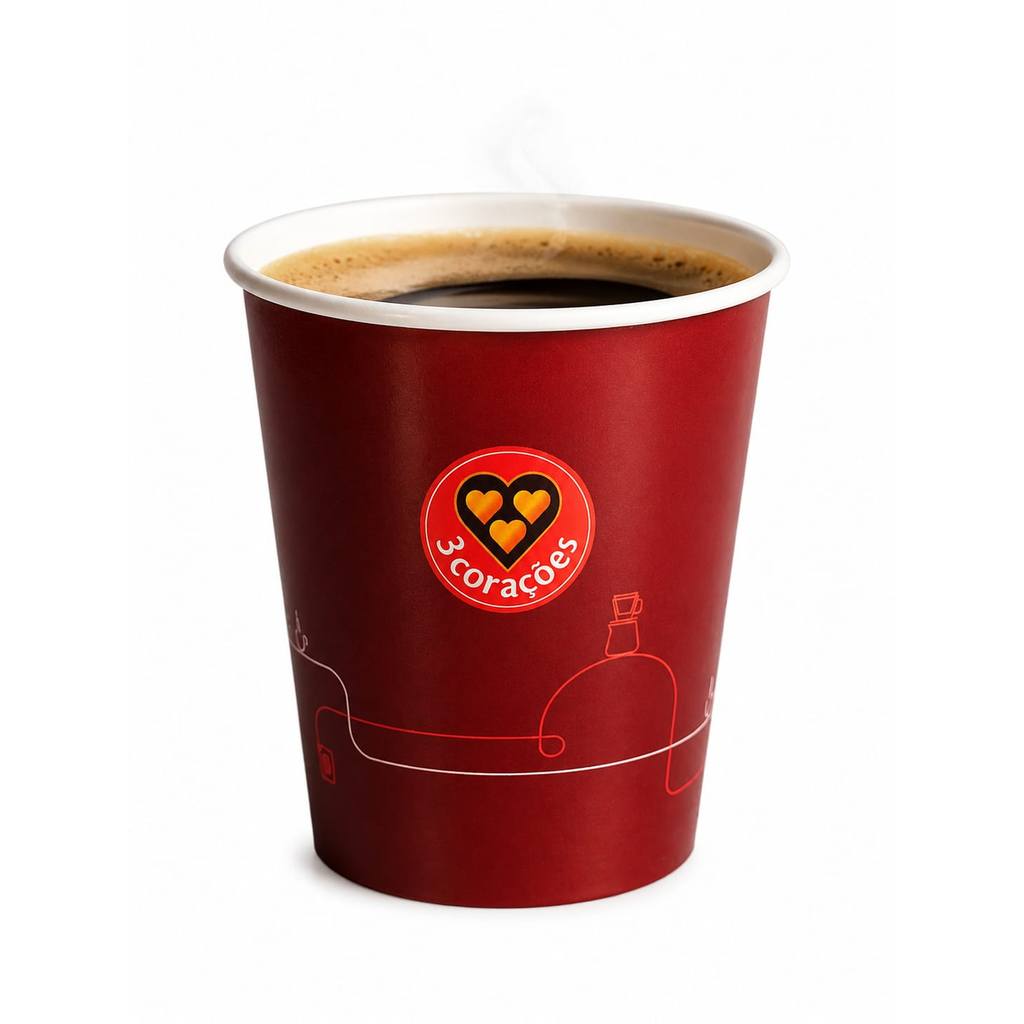 Kit 50und Copinho De Café 3 Corações 100ml Biodegradável