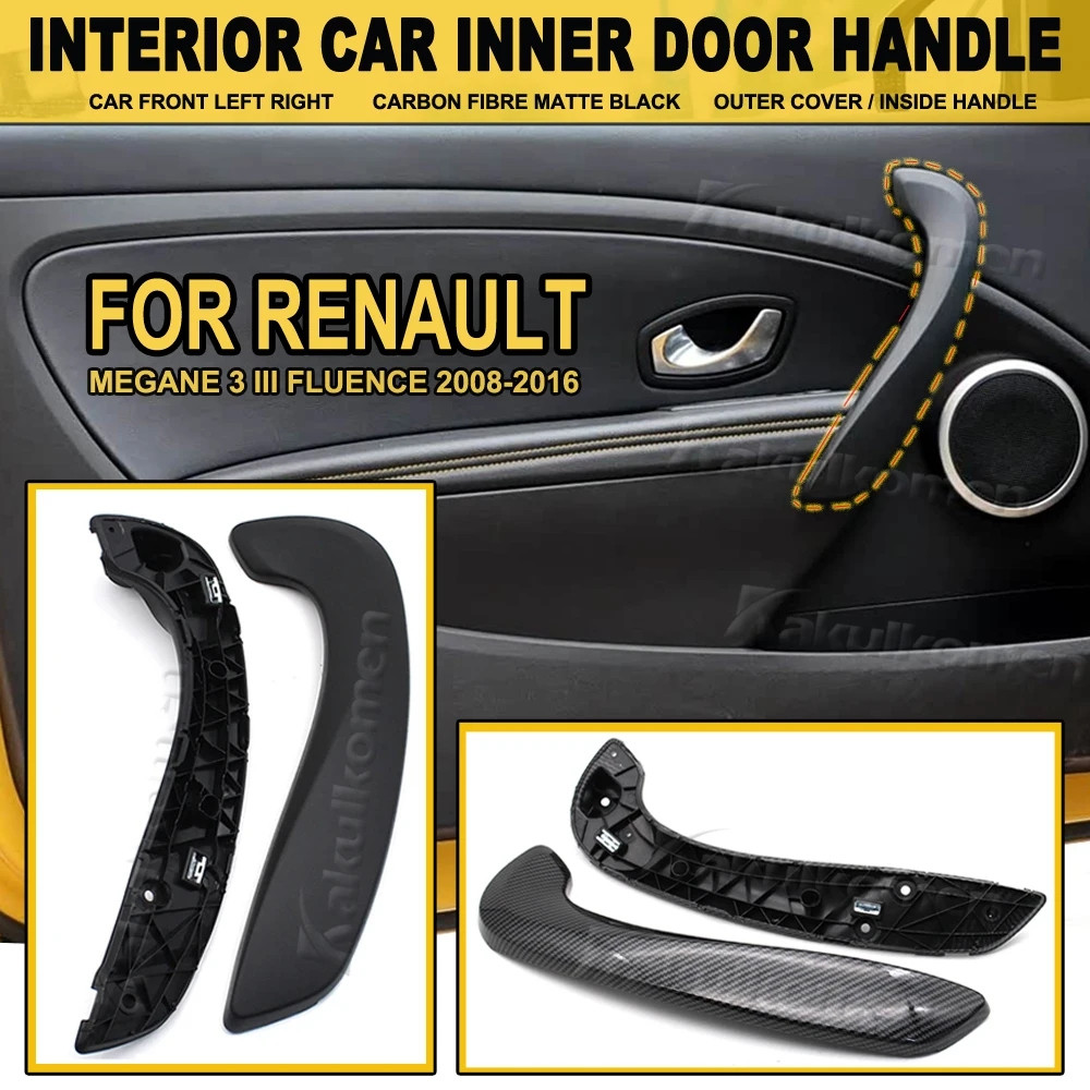 2 Peças para Renault Megane 3 III Fluence 2008-2016, Manípulo Interno da Porta Dianteira Esquerda e Direita P5QQ