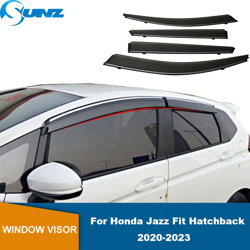 Defletor De Janela Lateral Para Honda Jazz Fit Hatchback 2020 2021 2022 2023 Viseira Da Ventilação Tons Sol Chuva Guarda