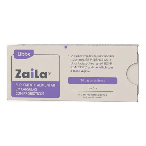 Zaila Probióticos Para Saúde Íntima Feminina 30 Cápsulas Sem Sabor